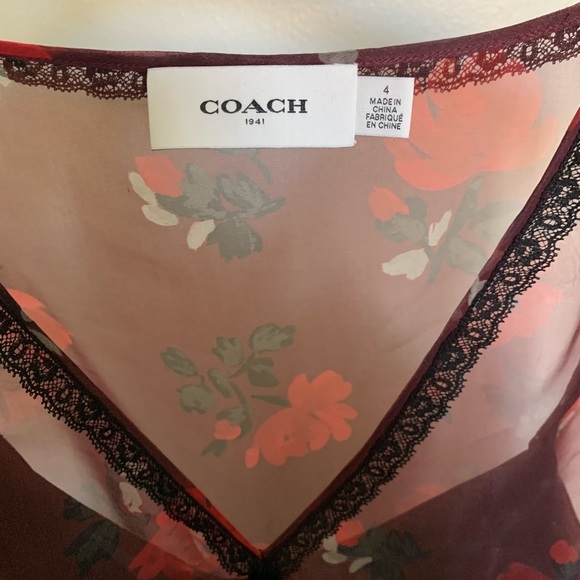 Coach Sleeveless Organza Dress in Floral Pattern - Picture 6 of 9